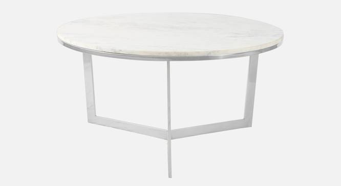 Hammond Marble Coffee Table In Chrome Finish - 1-65-1-1 (Chrome Finish) by Urban Ladder - Front View Design 1 - 847919