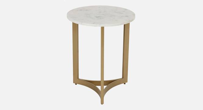 Verona Marble Side Table In Gold Finish - 1-63-2-1 (Golden Finish) by Urban Ladder - Front View Design 1 - 847922