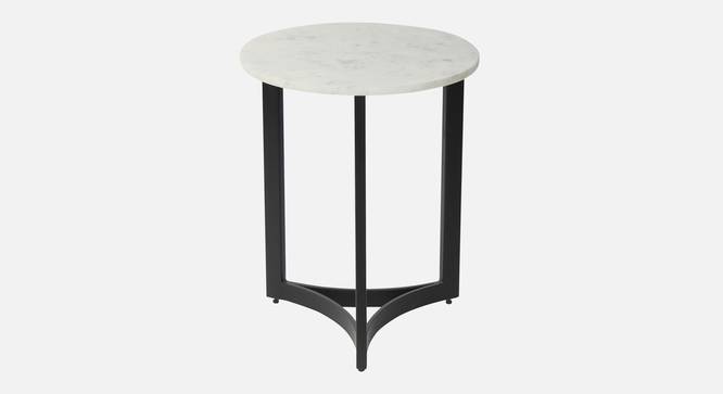 Verona Marble Side Table In Black Finish - 1-63-2-4 (Black Finish) by Urban Ladder - Front View Design 1 - 847924