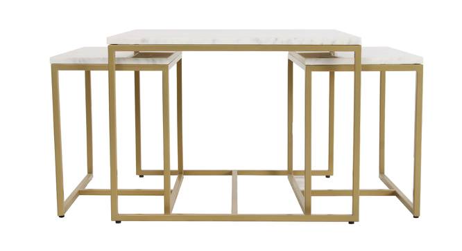 Stendal Nesting Coffee Table Set of 3 Marble Square - 1-95-1-2 (Golden Finish) by Urban Ladder - Design 1 Side View - 847929