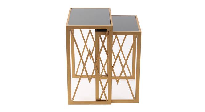 Valentino Black Glass Nesting Side Table in Dark Gold Finish - 1-96-1-13 (Golden Finish) by Urban Ladder - Design 1 Side View - 847931