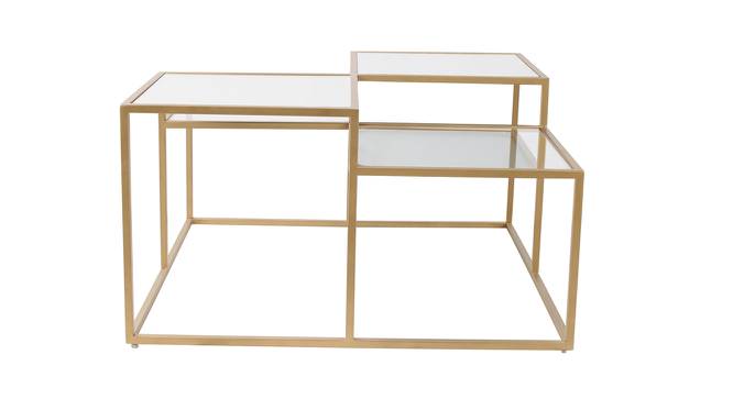 Valentino Glass Mirror Bunching Coffee Table in Dark Gold Finish - 1-96-1-4 (Golden Finish) by Urban Ladder - Design 1 Side View - 847935