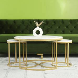 Vmi Livingroom Design Nelson Round Metal Coffee Table in Golden Finish