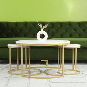Coffee Table Design Nelson Round Metal Coffee Table in Golden Finish