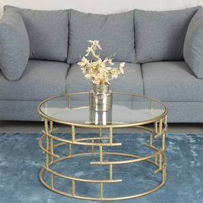 claymint Hilden Round Metal Coffee Table in Golden Finish-picture-10