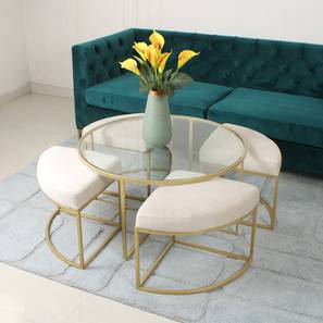 Benton Round Metal Coffee Table in Golden Finish-image-43