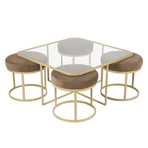 claymint Benton Square Metal Coffee Table in Golden Finish-picture-19