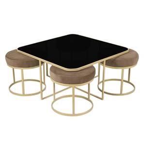 claymint Benton Square Metal Coffee Table in Golden Finish-picture-16