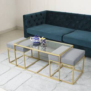 claymint Benton Rectangular Metal Coffee Table in Golden Finish-picture-13