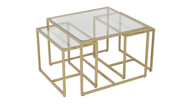 Stendal Nesting Coffee Table Set of 3 Glass Square - 1-95-1-1 (Golden Finish) by Urban Ladder - Front View Design 1 - 848015