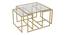 Stendal Nesting Coffee Table Set of 3 Glass Square - 1-95-1-1 (Golden Finish) by Urban Ladder - Front View Design 1 - 848015