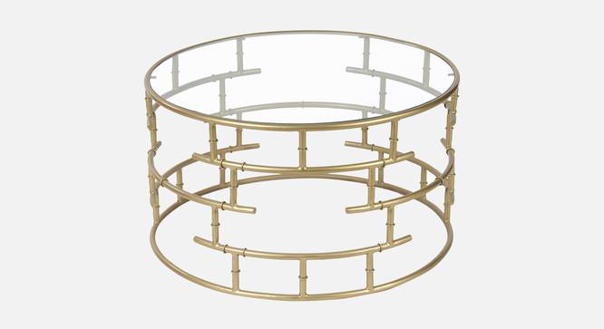 Hilden Glass Coffee Table In Gold Finish - 1-26-1-1 (Golden Finish) by Urban Ladder - Front View Design 1 - 848017