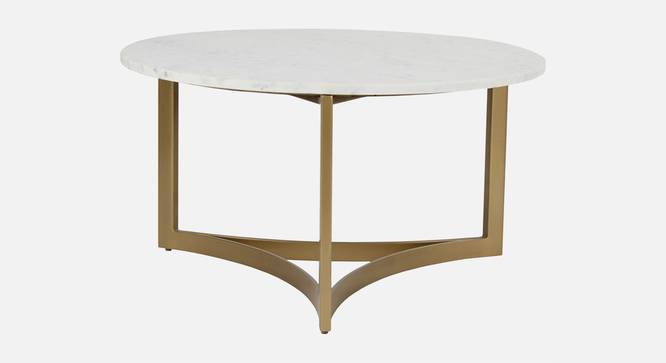 Verona Marble Coffee Table In Gold Finish - 1-63-1-1 (Golden Finish) by Urban Ladder - Front View Design 1 - 848020