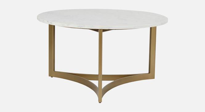 Verona Marble Coffee Table In Gold Finish - 1-63-1-1 (Golden Finish) by Urban Ladder - Front View Design 1 - 848020