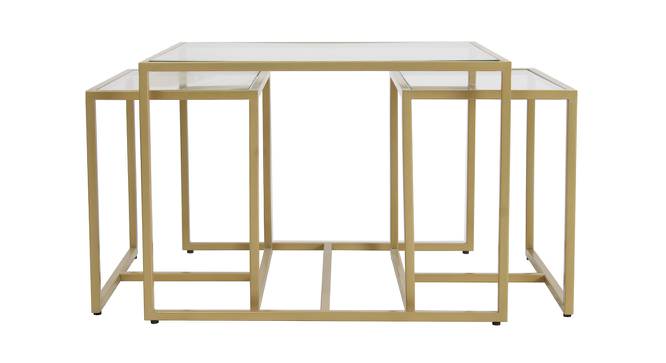 Stendal Nesting Coffee Table Set of 3 Glass Square - 1-95-1-1 (Golden Finish) by Urban Ladder - Design 1 Side View - 848021