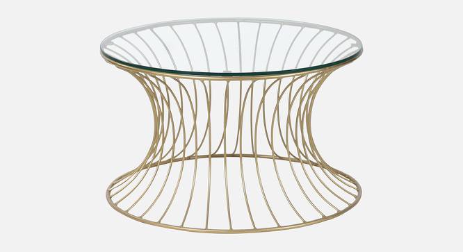 Perth Glass Coffee Table In Gold Finish - 1-13-1-1 (Golden Finish) by Urban Ladder - Front View Design 1 - 848048