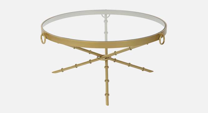 Bellmore Glass Coffee Table In Gold Finish - 1-24-1-3 (Golden Finish) by Urban Ladder - Front View Design 1 - 848051