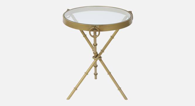 Bellmore Glass Side Table In Gold Finish - 1-24-2-3 (Golden Finish) by Urban Ladder - Front View Design 1 - 848053