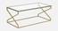 Melbourne Glass Coffee Table In Gold Finish - 1-10-1-2 (Golden Finish) by Urban Ladder - Front View Design 1 - 848055