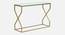Melbourne Glass Console Table In Gold Finish - 1-10-3-2 (Golden Finish) by Urban Ladder - Front View Design 1 - 848057