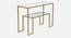 Bridgeview Glass Console Table In Gold Finish - 1-19-3-2 (Golden Finish) by Urban Ladder - Front View Design 1 - 848066