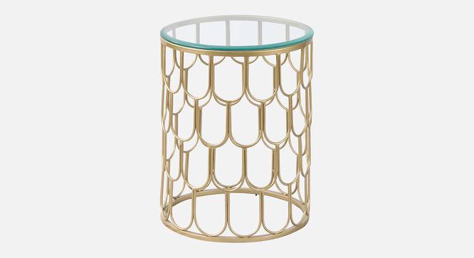 Belmont Clear Glass Side Table In Gold Finish - 1-1-2-2 (Golden Finish) by Urban Ladder - Front View Design 1 - 848068