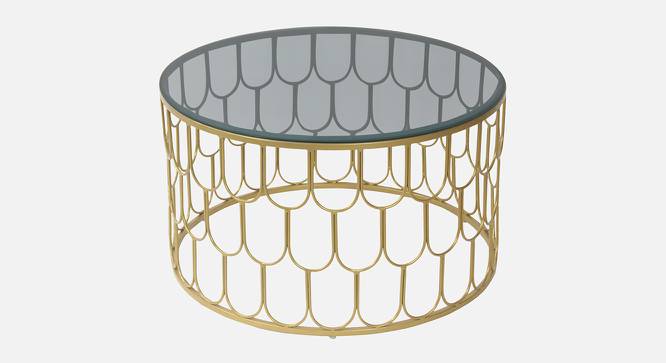 Belmont Black Glass Coffee Table In Gold Finish - 1-1-1-3 (Golden Finish) by Urban Ladder - Front View Design 1 - 848072