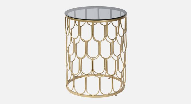 Belmont Black Glass Side Table In Gold Finish - 1-1-2-3 (Golden Finish) by Urban Ladder - Front View Design 1 - 848074