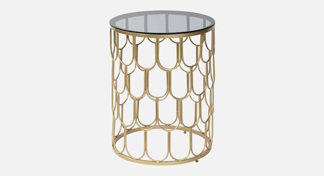 Belmont Black Glass Side Table In Gold Finish - 1-1-2-3 (Golden Finish) by Urban Ladder - Front View Design 1 - 848074