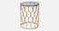 Belmont Black Glass Side Table In Gold Finish - 1-1-2-3 (Golden Finish) by Urban Ladder - Front View Design 1 - 848074