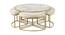 Benton Nesting Clear Glass Coffee Table Set With 4 Stools In Gold Finish - 1-21-12-3 (Golden Finish) by Urban Ladder - Front View Design 1 - 848076