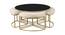 Benton Nesting Black Glass Coffee Table Set With 4 Stools In Gold Finish - 1-21-12-4 (Golden Finish) by Urban Ladder - Front View Design 1 - 848078