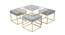 Benton Nesting Clear Glass Coffee Table Set With 4 Stools In Gold Finish - 1-21-12-5 (Golden Finish) by Urban Ladder - Front View Design 1 - 848080
