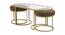 Benton Nesting Clear Glass Coffee Table Set With 2 Stools In Gold Finish - 1-21-12-7 (Golden Finish) by Urban Ladder - Front View Design 1 - 848084