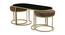Benton Nesting Black Glass Coffee Table Set With 2 Stools In Gold Finish - 1-21-12-8 (Golden Finish) by Urban Ladder - Front View Design 1 - 848087