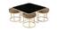 Benton Nesting Black Glass Coffee Table Set With 4 Stools In Gold Finish - 1-21-12-10 (Golden Finish) by Urban Ladder - Front View Design 1 - 848091