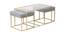 Benton Nesting Clear Glass Coffee Table Set With 2 Stools In Gold Finish - 1-21-12-11 (Golden Finish) by Urban Ladder - Front View Design 1 - 848093