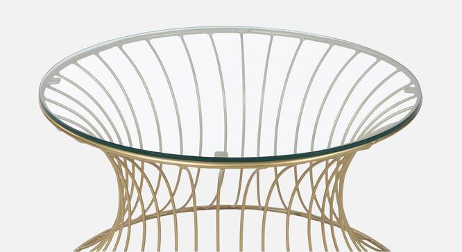 Perth Glass Coffee Table In Gold Finish - 1-13-1-1 (Golden Finish) by Urban Ladder - Design 1 Side View - 848101