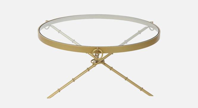 Bellmore Glass Coffee Table In Gold Finish - 1-24-1-3 (Golden Finish) by Urban Ladder - Design 1 Side View - 848105