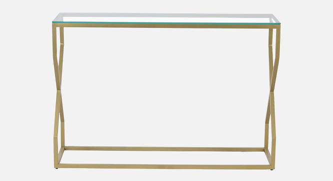 Melbourne Glass Console Table In Gold Finish - 1-10-3-2 (Golden Finish) by Urban Ladder - Design 1 Side View - 848110