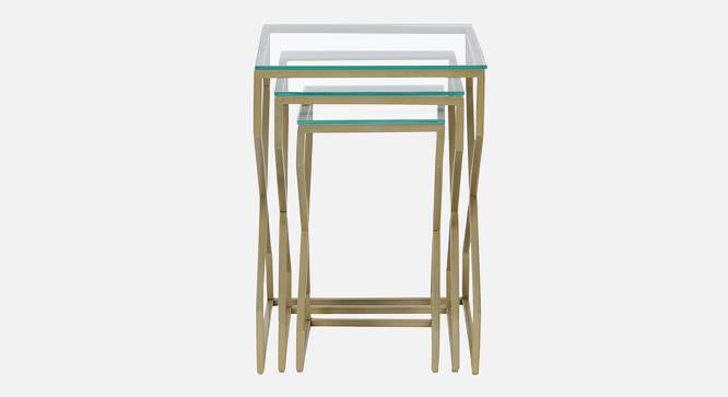 Melbourne Glass Nesting Side Table In Gold Finish - 1-10-6-2 (Golden Finish) by Urban Ladder - Design 1 Side View - 848112
