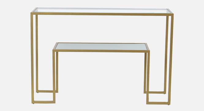 Bridgeview Glass Console Table In Gold Finish - 1-19-3-2 (Golden Finish) by Urban Ladder - Design 1 Side View - 848118