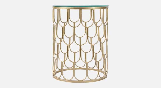 Belmont Clear Glass Side Table In Gold Finish - 1-1-2-2 (Golden Finish) by Urban Ladder - Design 1 Side View - 848120