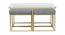 Benton Nesting Clear Glass Coffee Table Set With 4 Stools In Gold Finish - 1-21-12-5 (Golden Finish) by Urban Ladder - Design 1 Side View - 848130