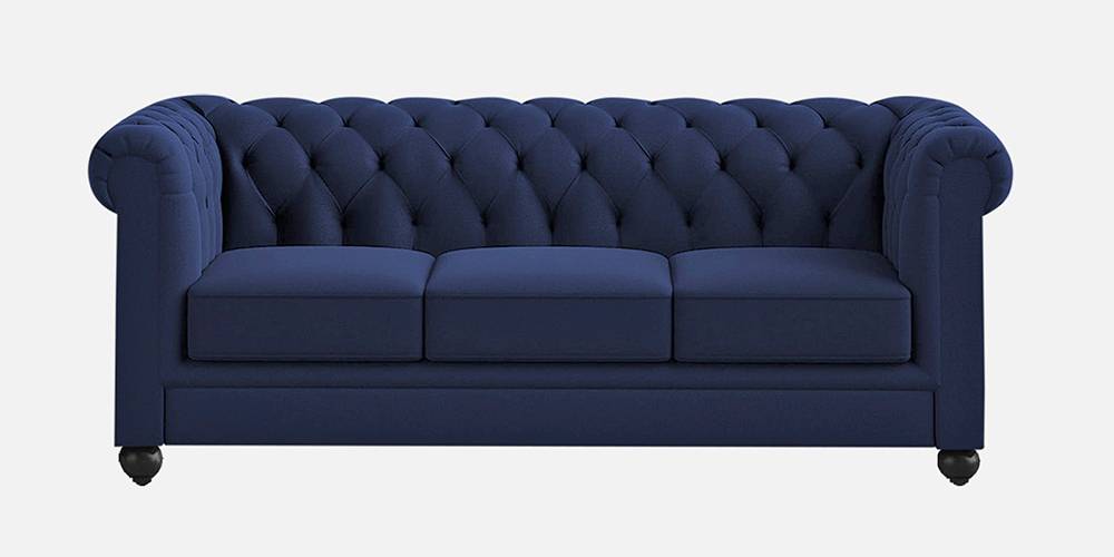 Kennedy Fabric Sofa (Velvet Blue) by Urban Ladder - - 