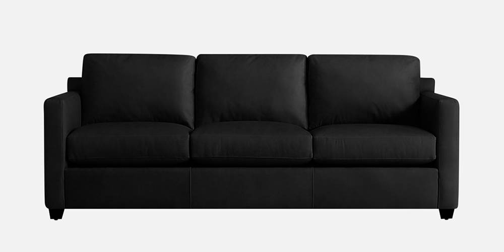 Olive Leatherette Sofa (Black) by Urban Ladder - - 