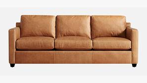 Olive Leatherette Sofa (Tan)