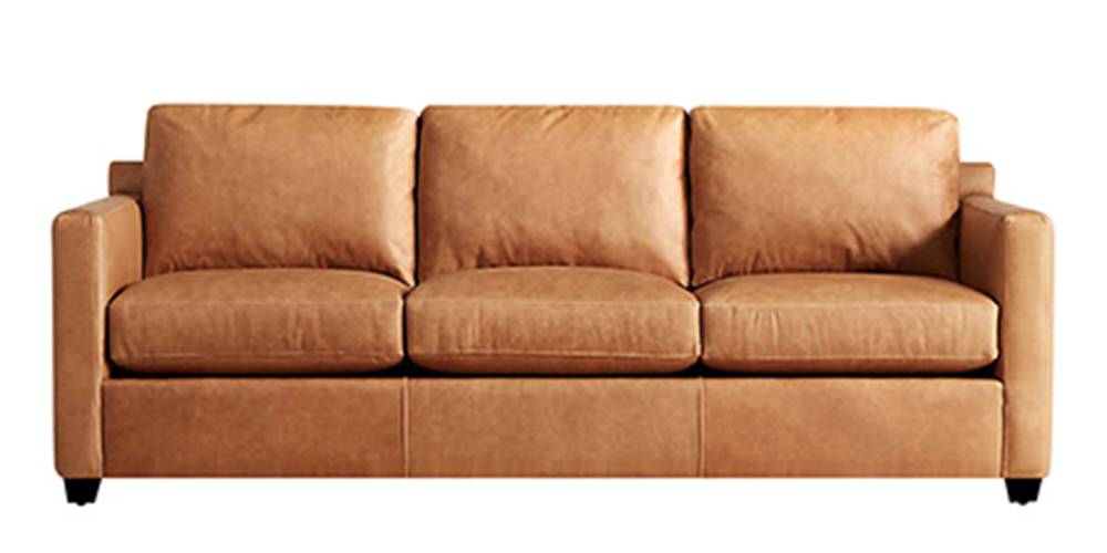Olive Leatherette Sofa (Tan) by Urban Ladder - - 