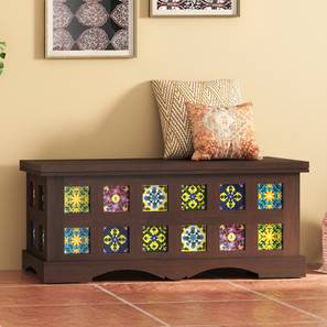 Entryway Benches Design Azul Solid Wood Bench in Brushed Walnut Finish
