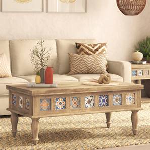 Azul Range Design Azul Rectangular Solid Wood Coffee Table in Brushed Bali Oak Finish